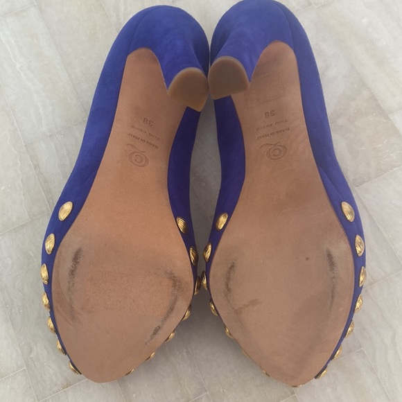 Alexander McQueen royal blue suede platform, size 38 - Picture 7 of 12